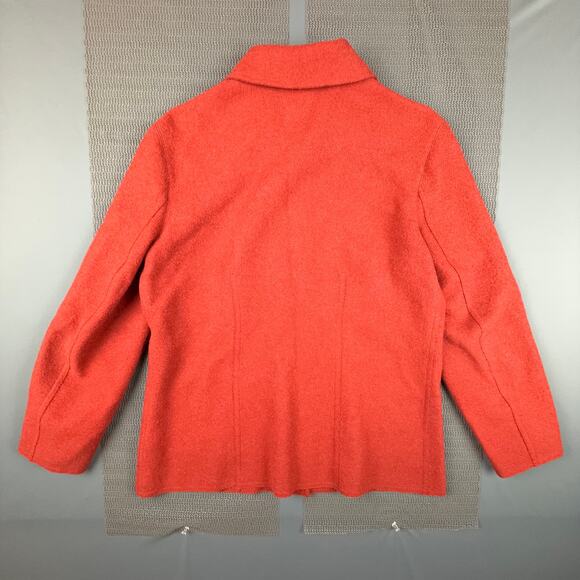 Talbots Alpaca Wool Blend Red Jacket Zip Pockets Medium Made in Peru - Picture 2 of 6